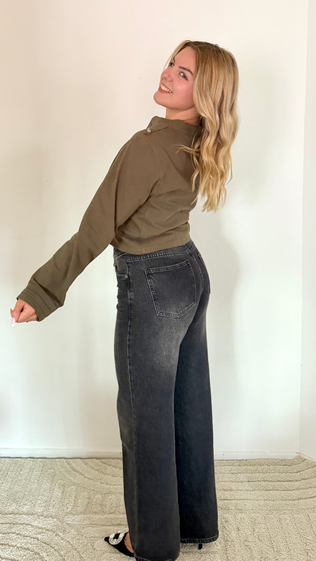VESTE CEINTRÉE KAKI - ALBA