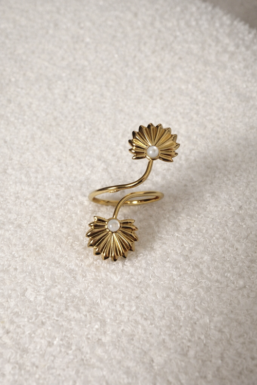 BAGUE ACIER INOXYDABLE DORÉ - EVA