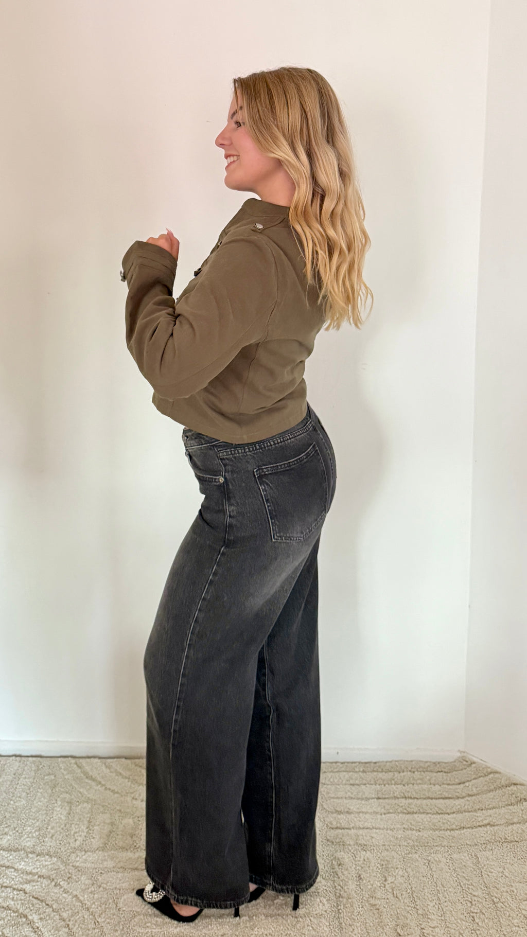 VESTE CEINTRÉE KAKI - ALBA