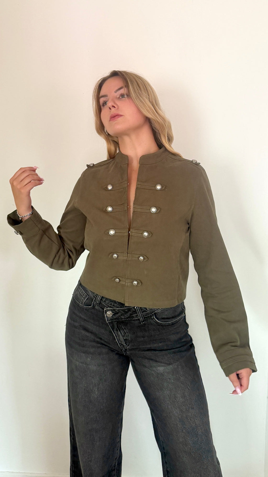 VESTE CEINTRÉE KAKI - ALBA