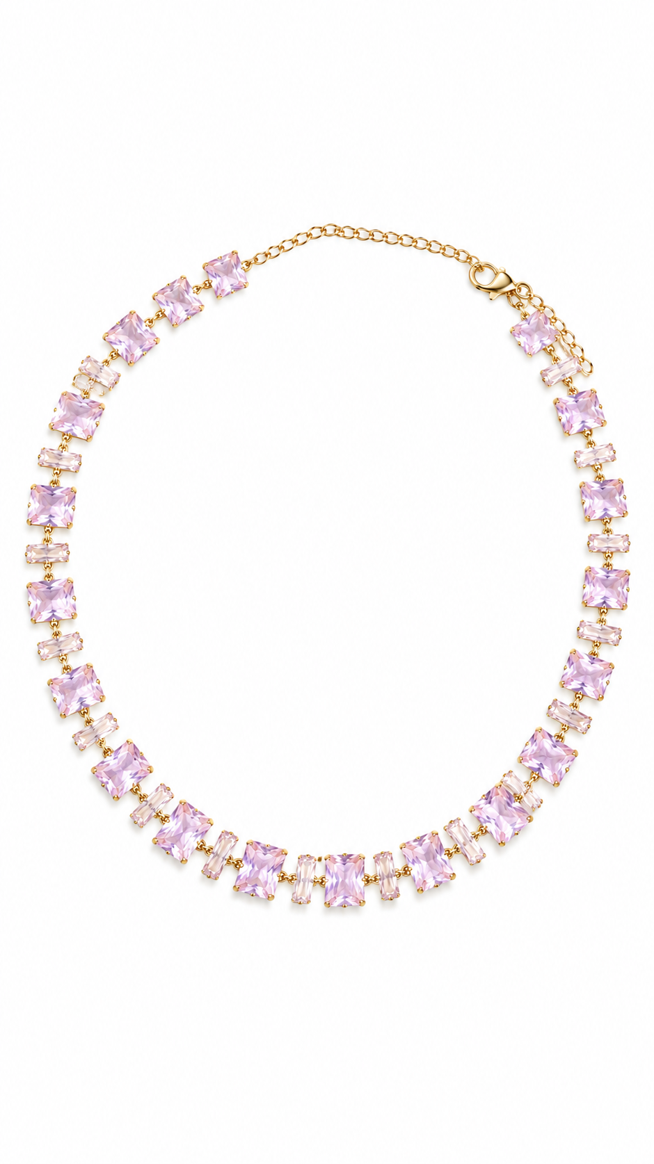 COLLIER RAS DE COU STRASS CRISTAL VIOLET ET MÈTAL PLAQUAGE OR - CARLA