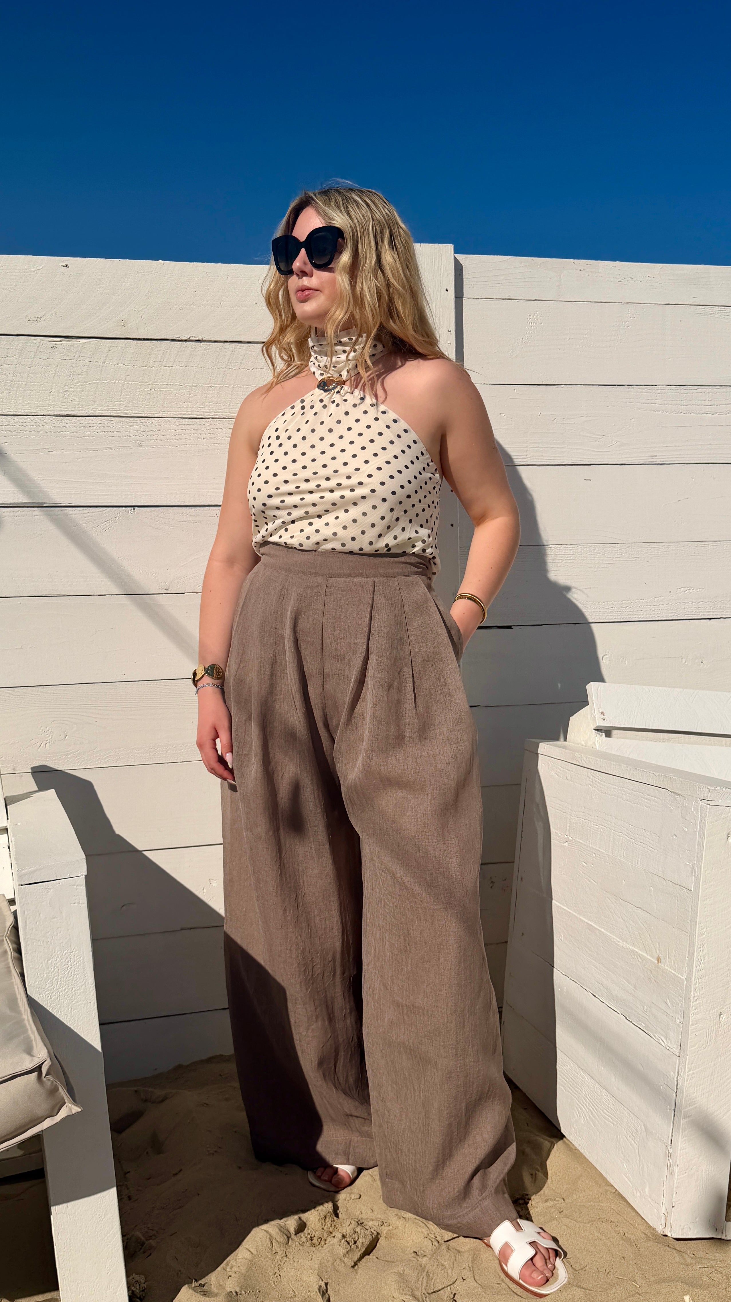TOP DOS NU À POIS BLANC - BIANCA