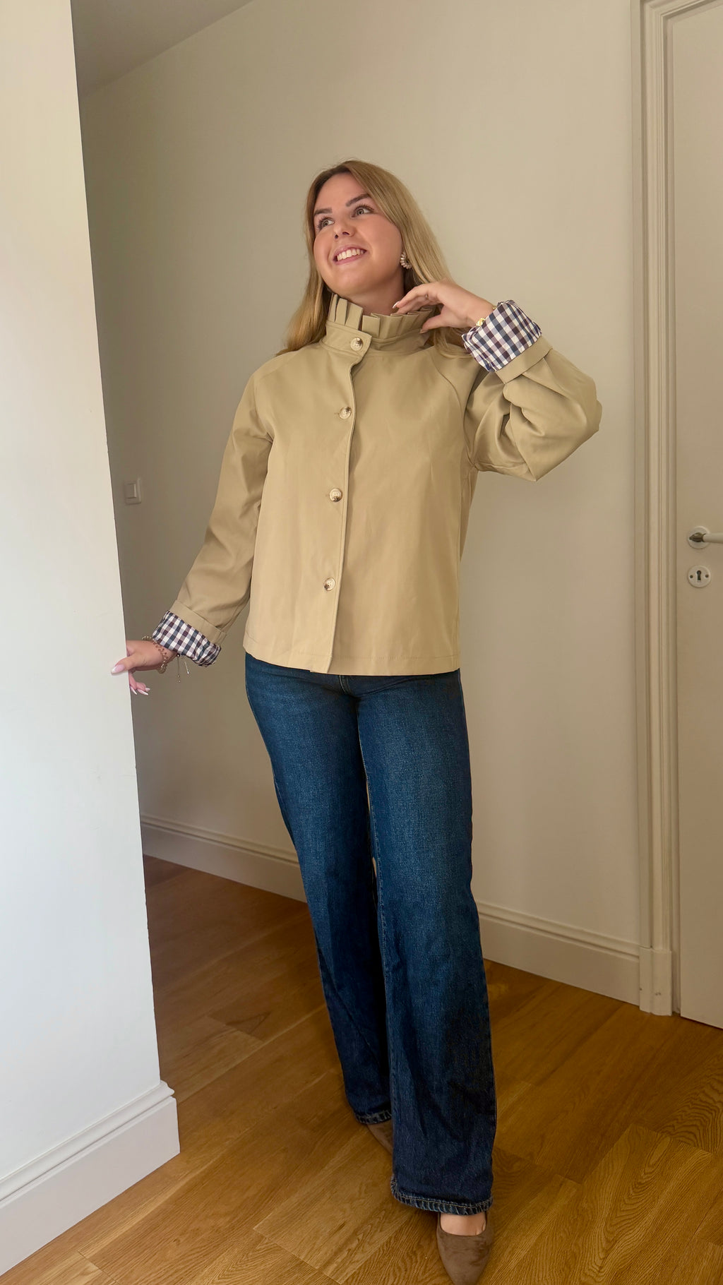 TRENCH COL VICTORIEN BEIGE - JULIETTE