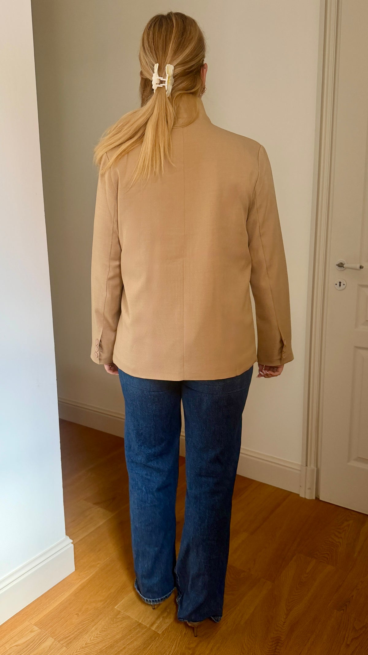 VESTE ASYMÉTRIQUE CAMEL - ANDRÉA