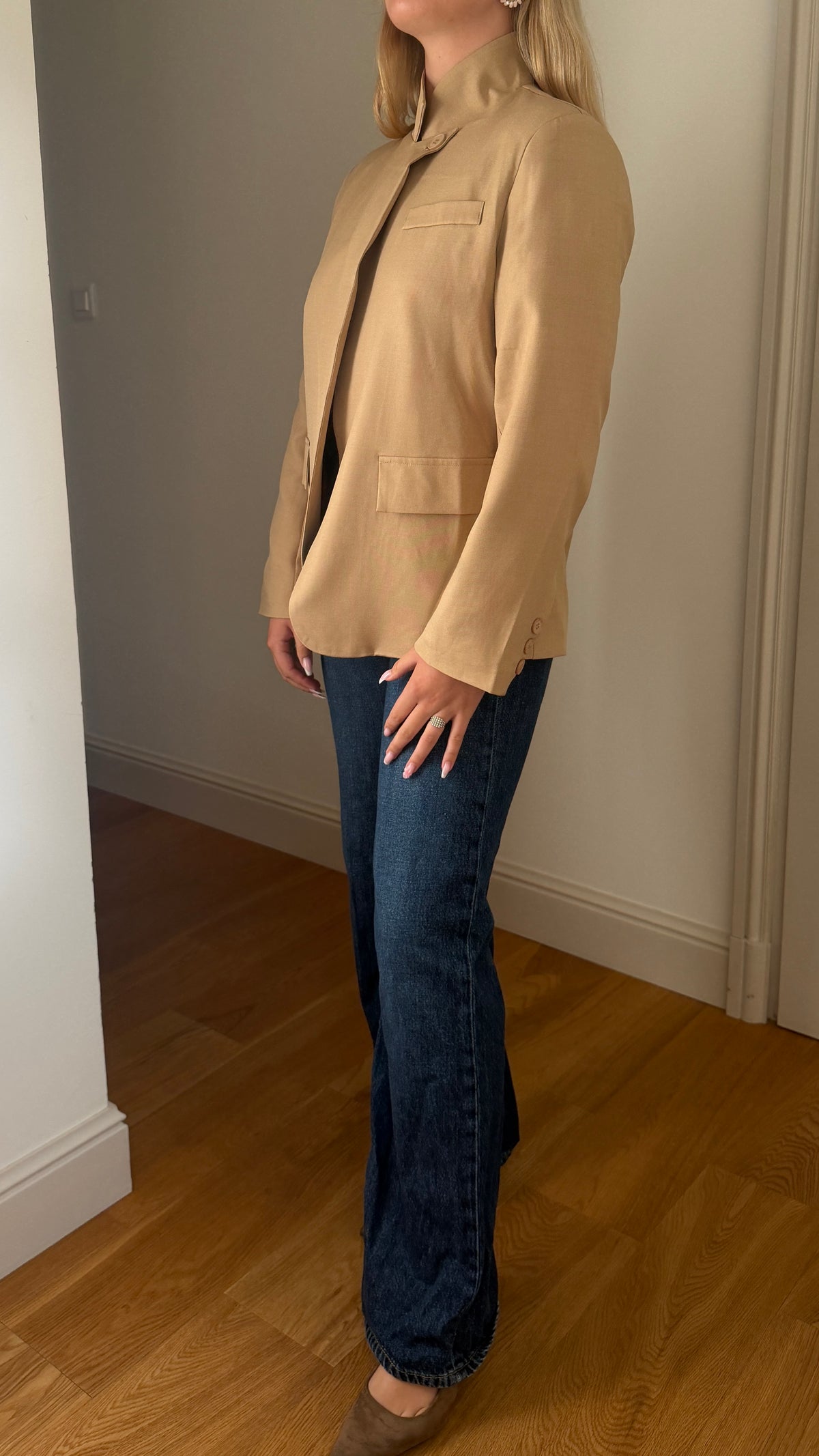 VESTE ASYMÉTRIQUE CAMEL - ANDRÉA