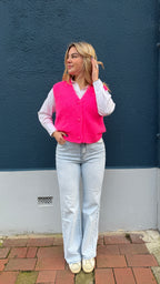 PULL SANS MANCHE ROSE - MAÉ
