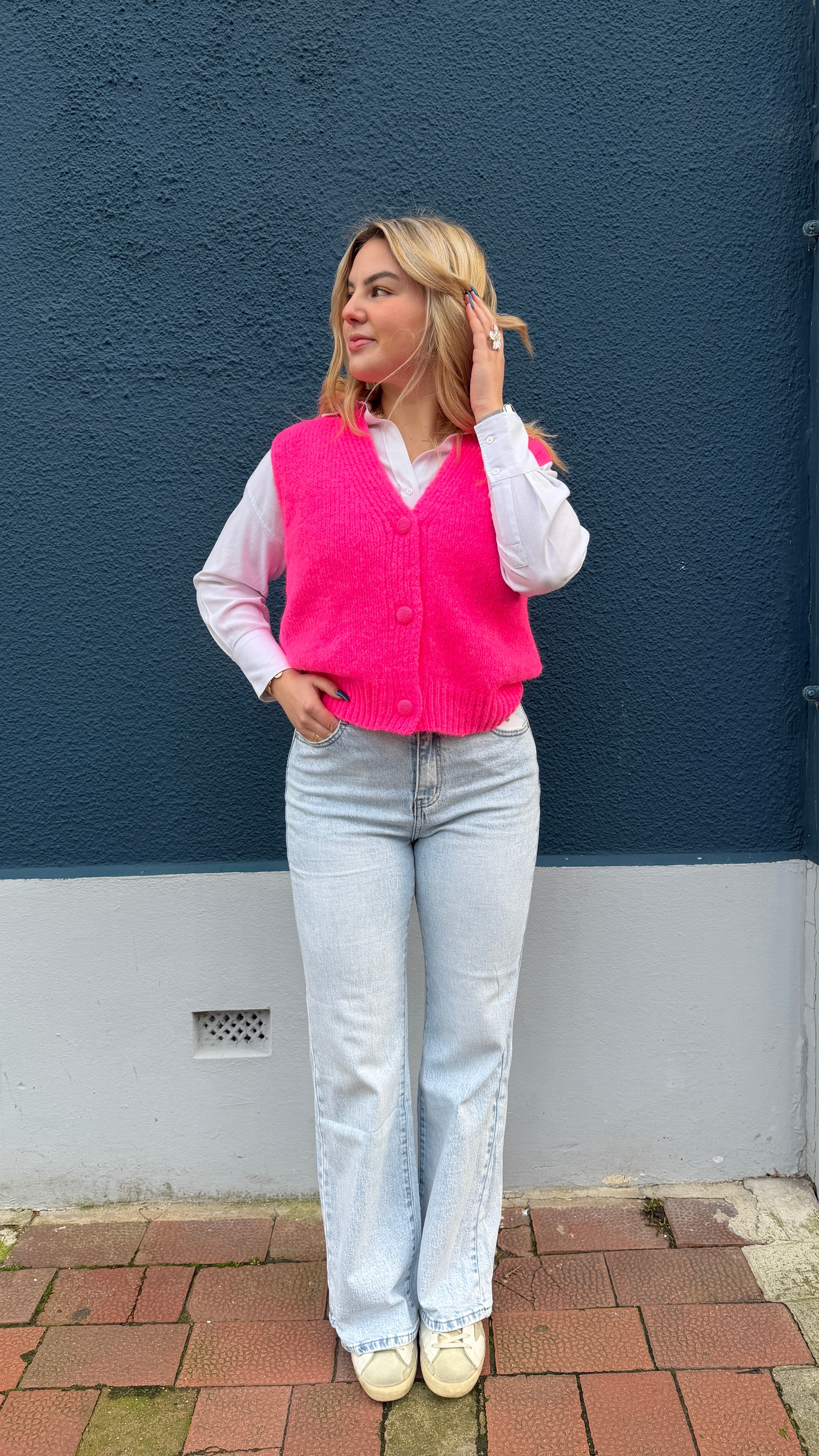 PULL SANS MANCHE ROSE - MAÉ