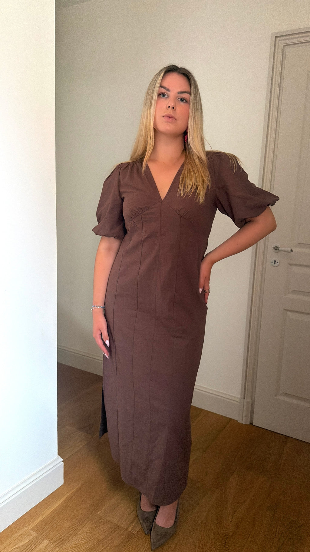 ROBE LONGUE MARRON- VANESSA