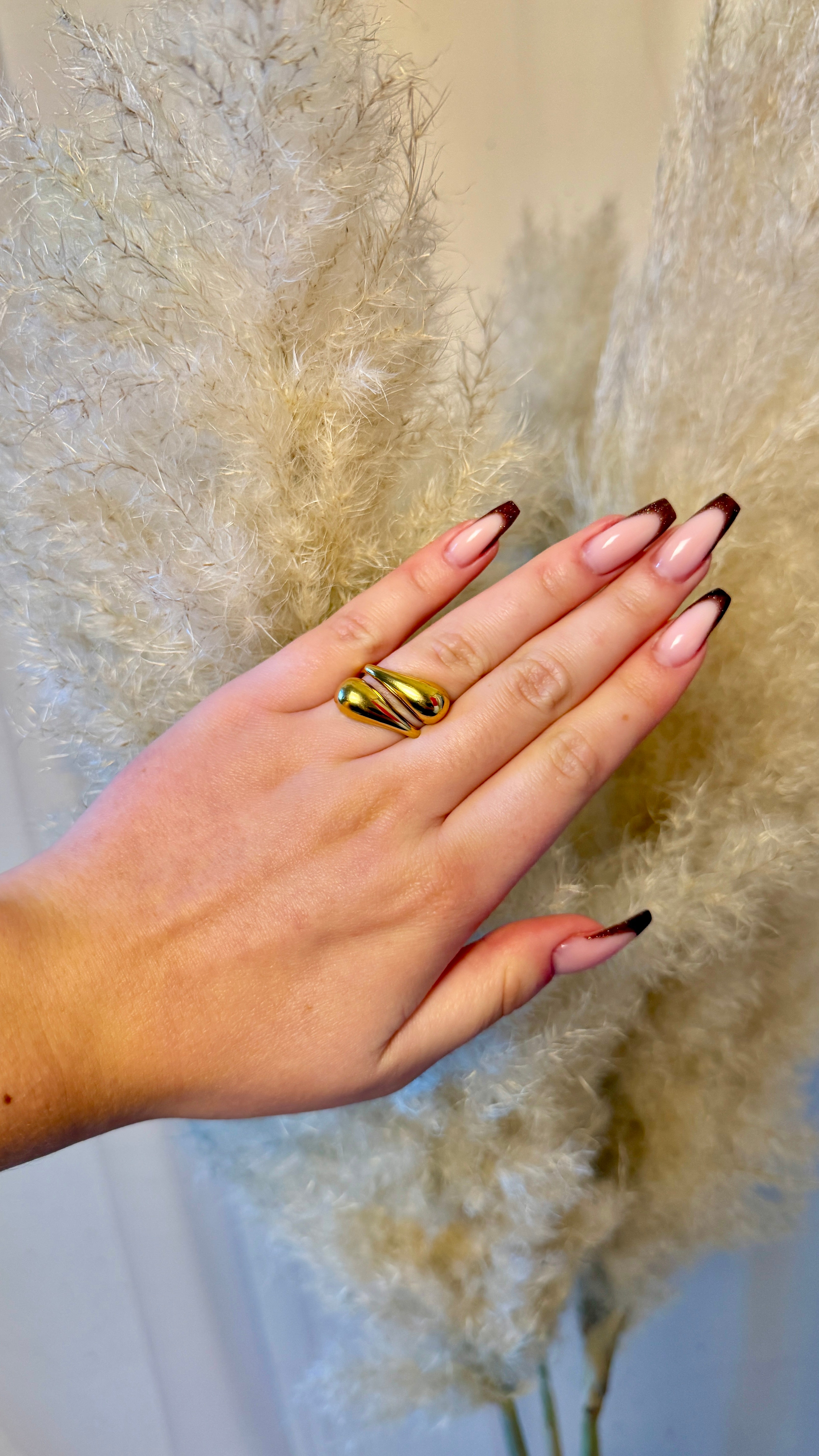 BAGUE ACIER INOXYDABLE DORÉ - MILA