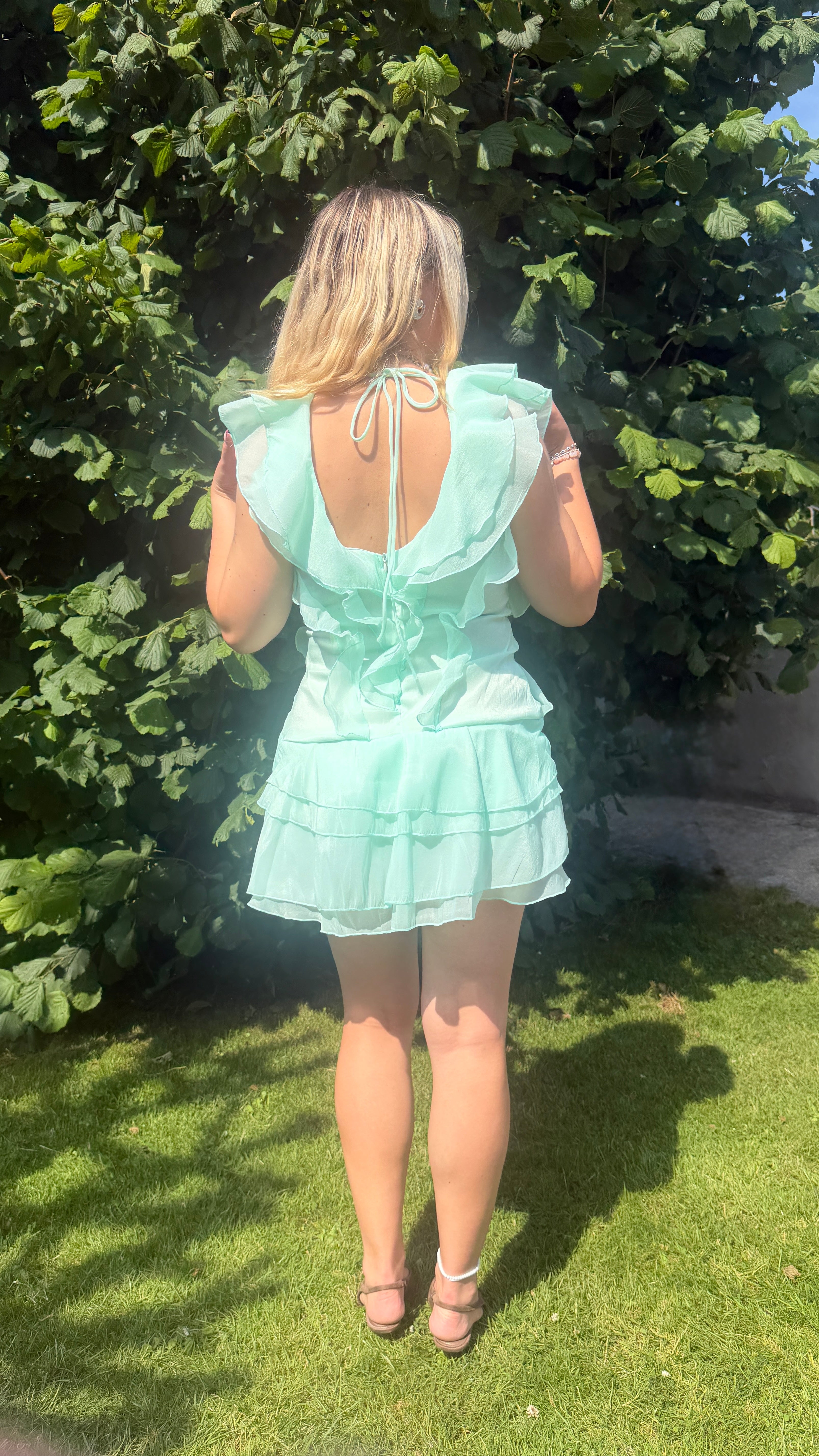 ROBE SHORT VERT PASTEL - LUCIE