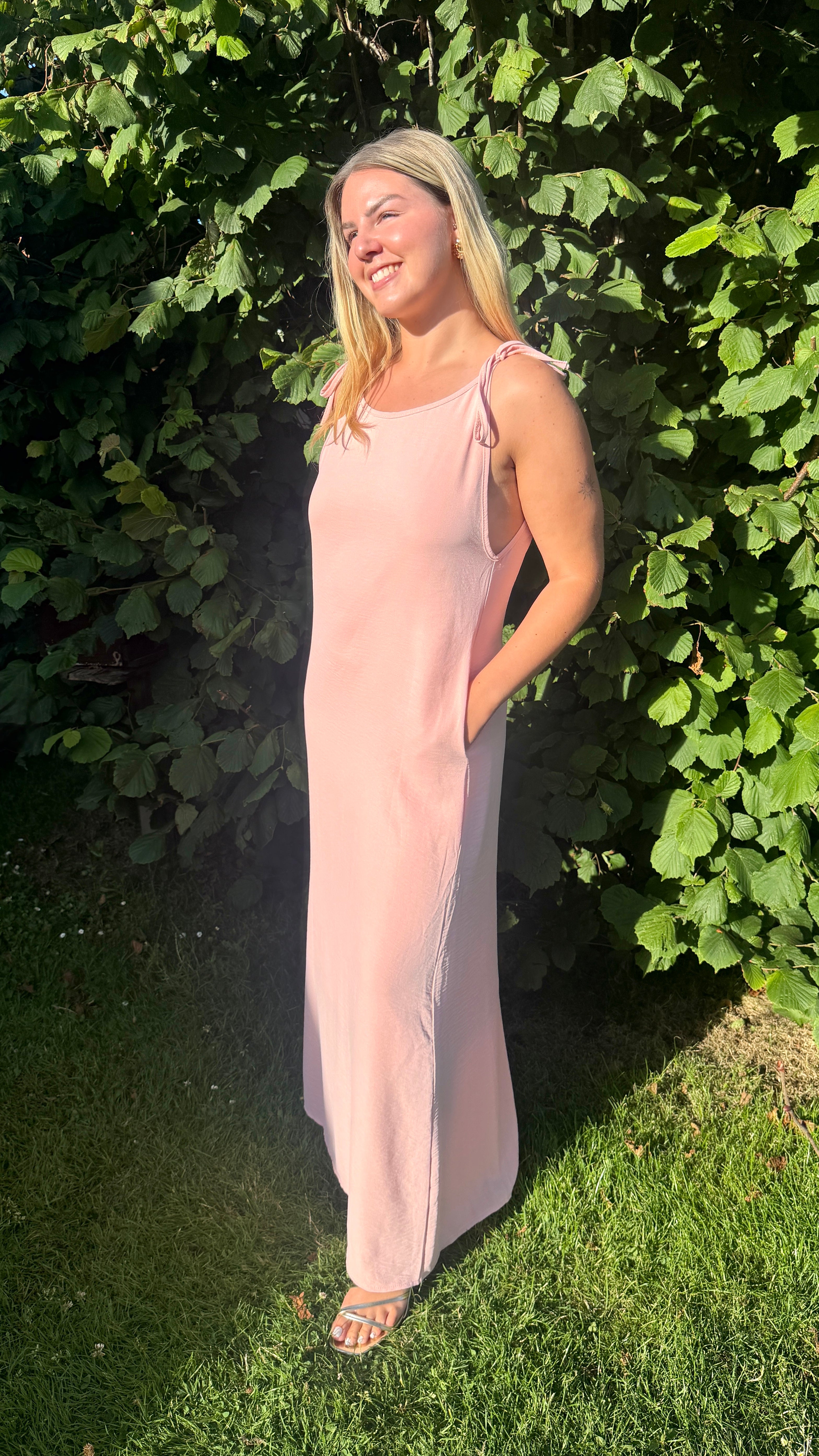 ROBE LONGUE AJUSTABLE ROSE POUDRÉ - ÉLISE