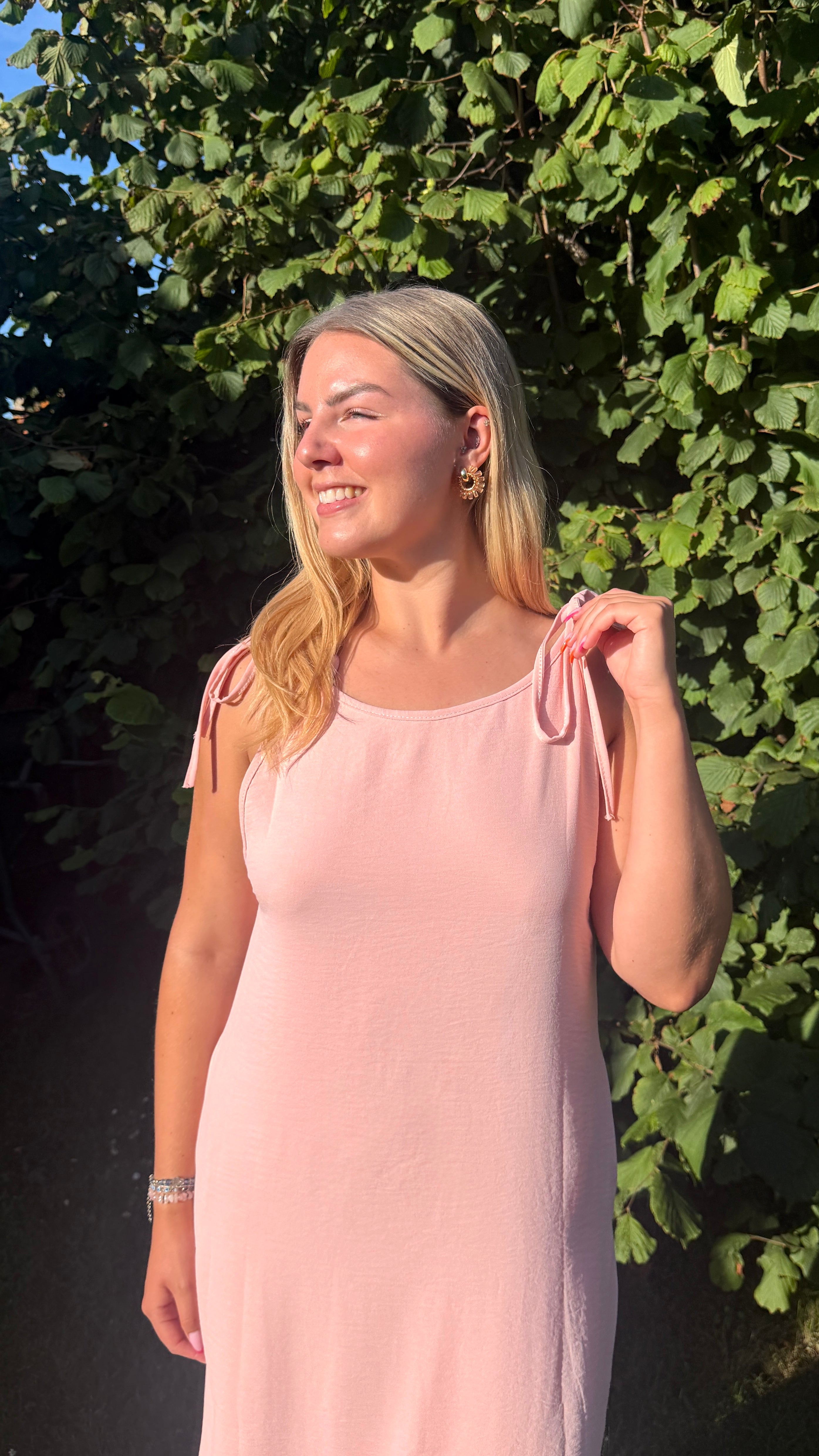 ROBE LONGUE AJUSTABLE ROSE POUDRÉ - ÉLISE