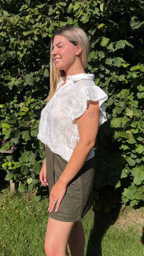 BLOUSE À MOTIFS BLANCS - INÉS