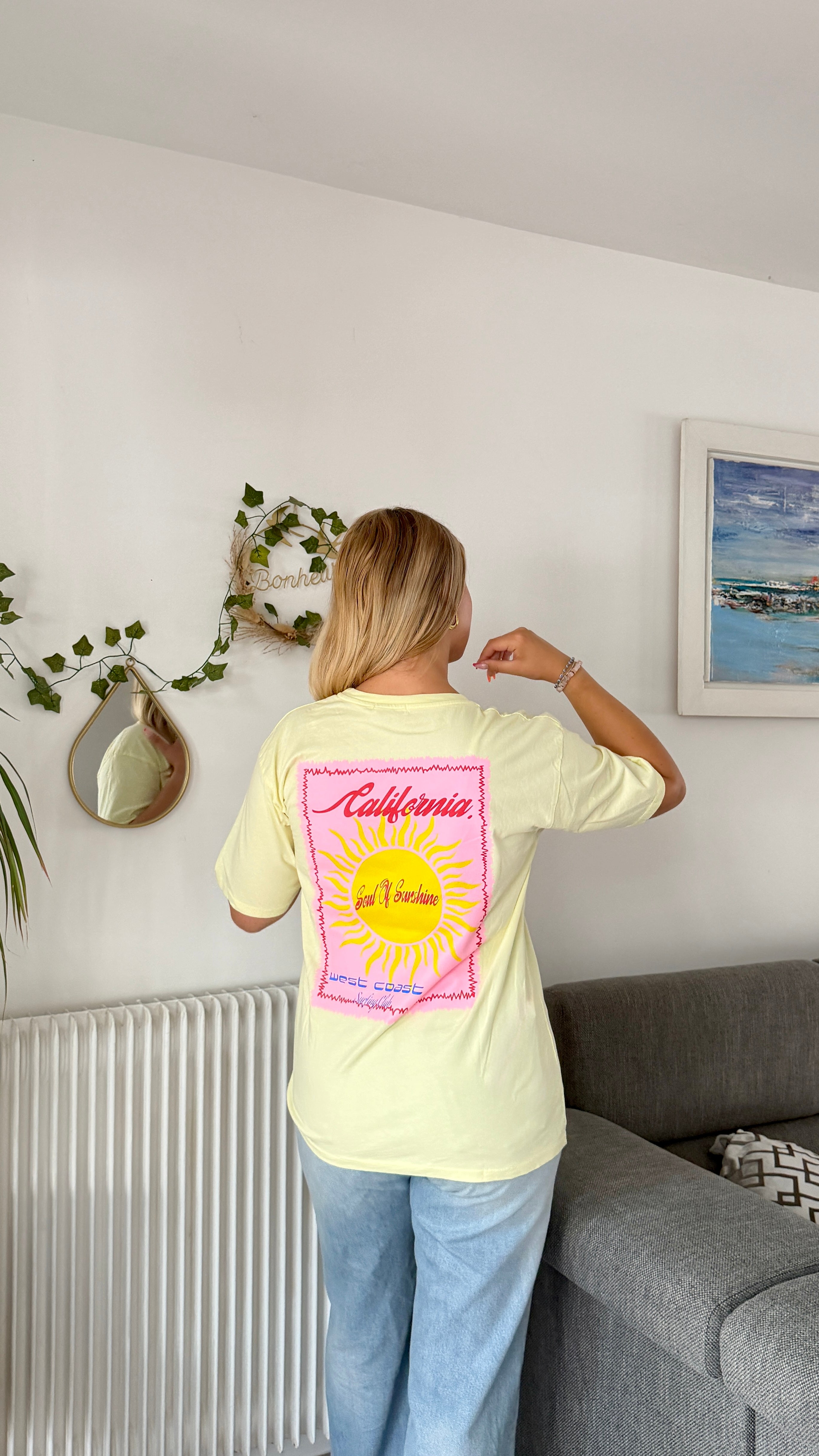T-SHIRT JAUNE - CALIFORNIA