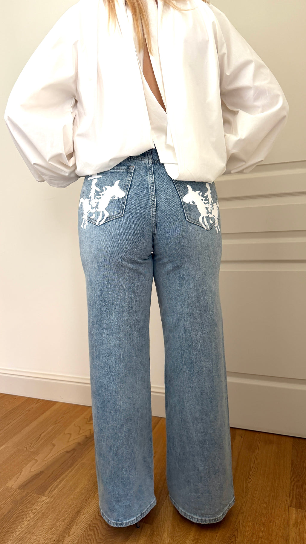 JEAN IMPRIMÉ BLEU- BELLA